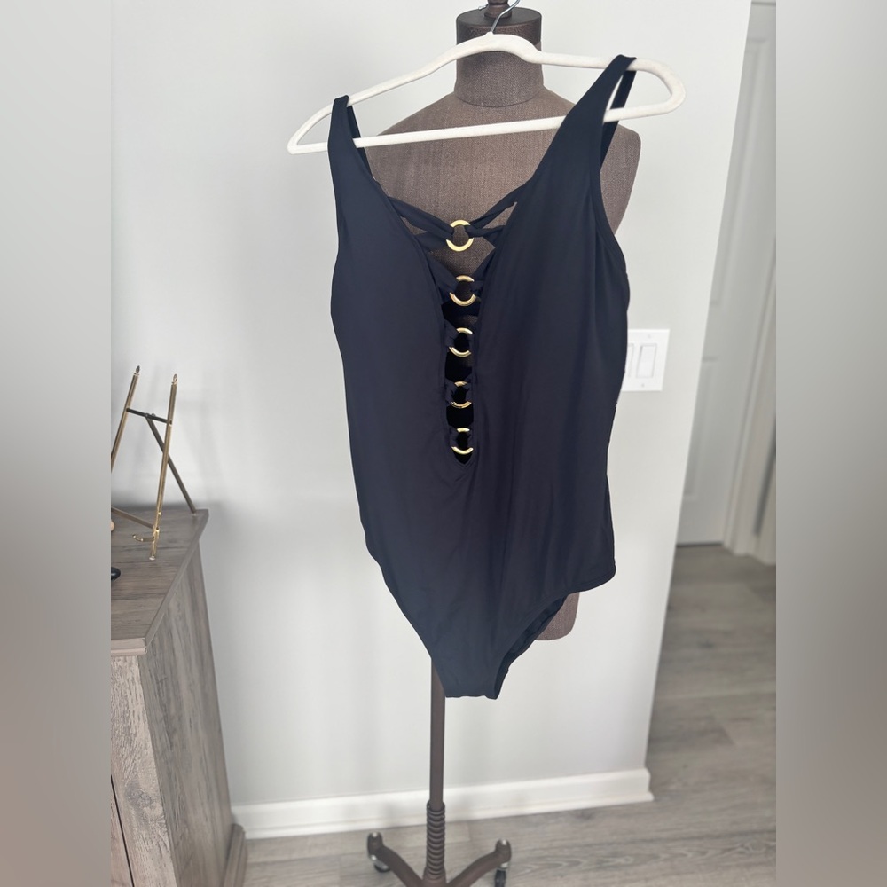 Bleu Rod Beattie Elegant Black Swimsuit 16W